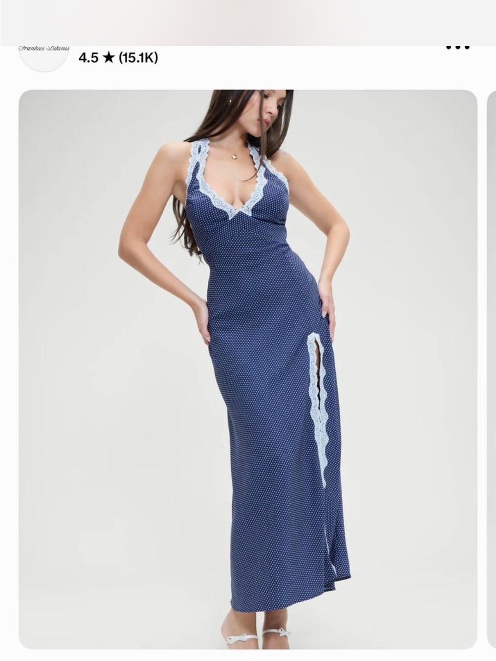 NWT Frankie’s Bikinis Madeleine Polka Dot Maxi Dress